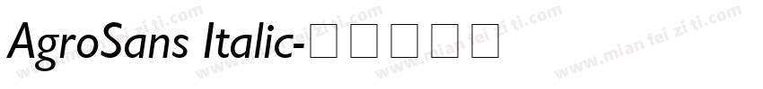 AgroSans Italic字体转换